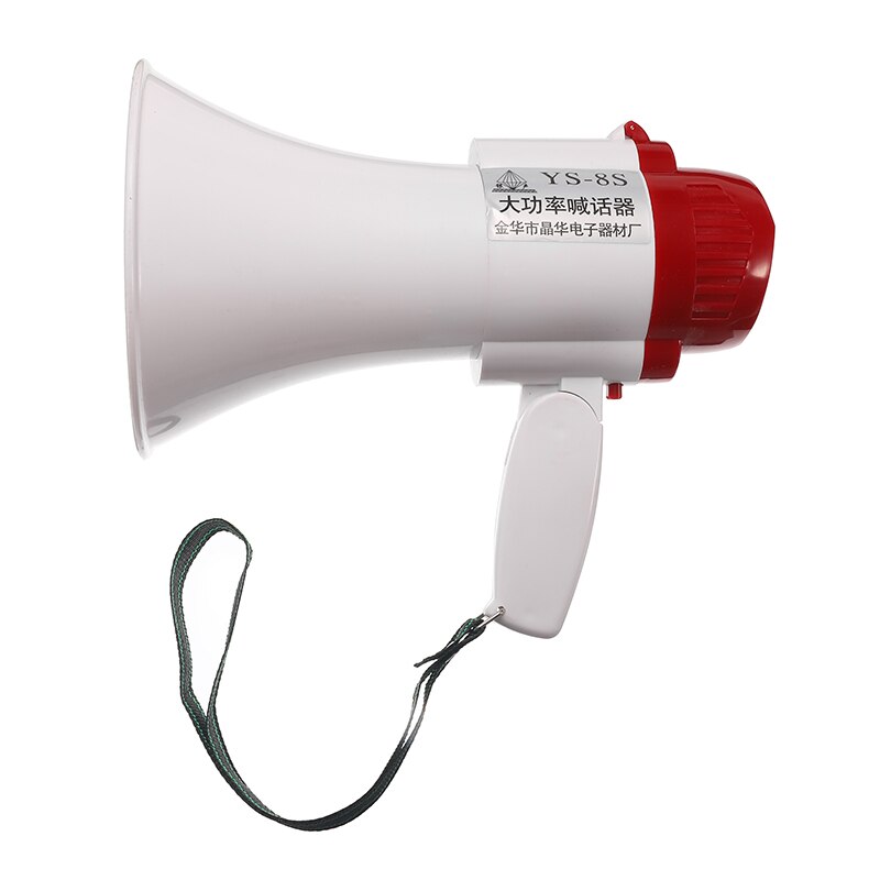 Portable Speaker Megaphone Strap Grip Loudspeaker Record Play With Siren