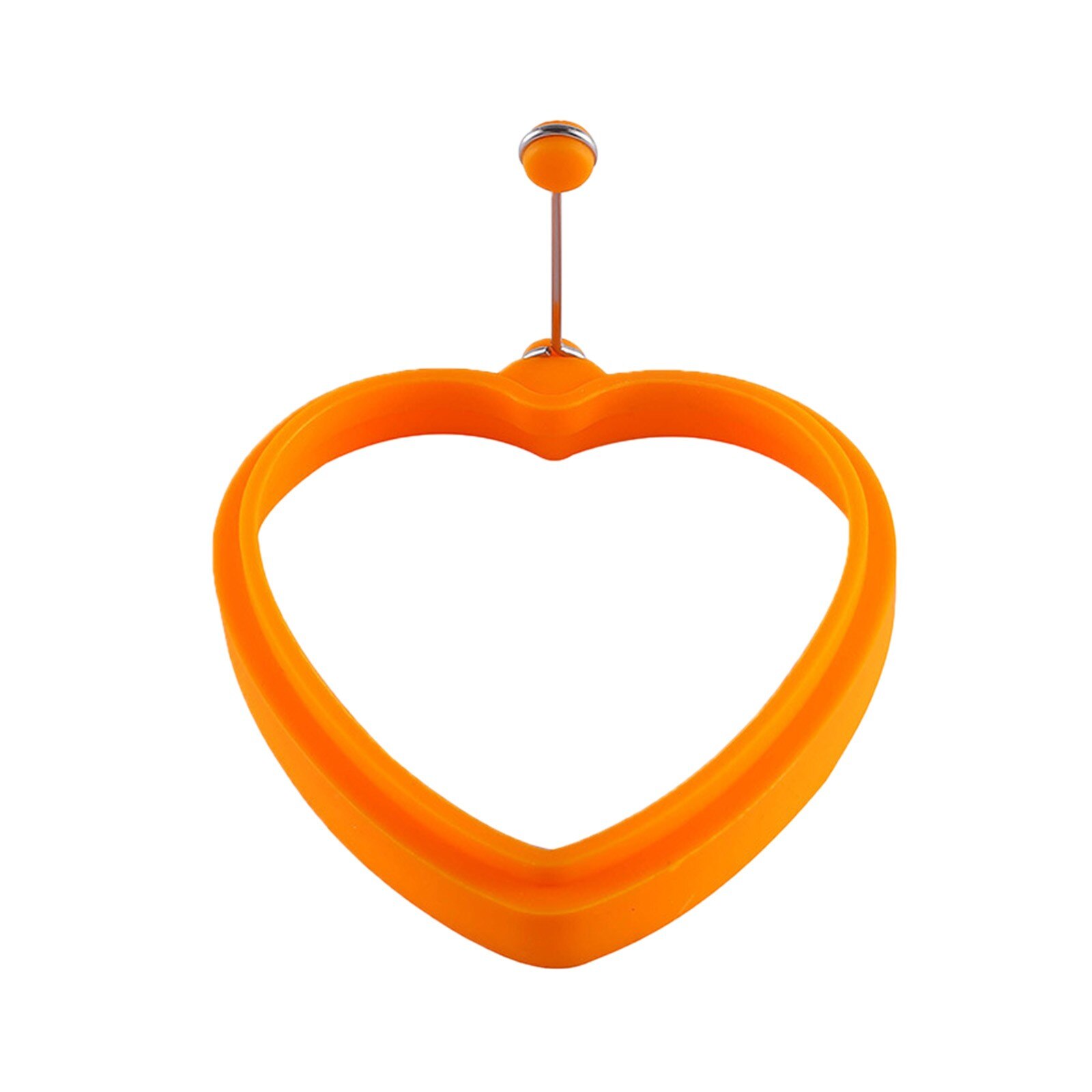 30# Heart Shaped Circular Ring Frying Mold With Handle Non-stick Frying Silicone Mold Kitchen Egg Tool Moldes De Silicona