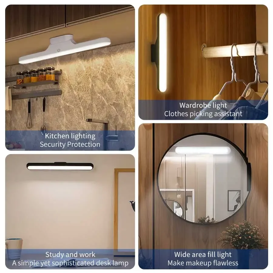 Led spejl foran makeup lys genopladelig hængende magnetisk lampe øjenbeskyttelse læselampe til sovesal garderobe skabslampe