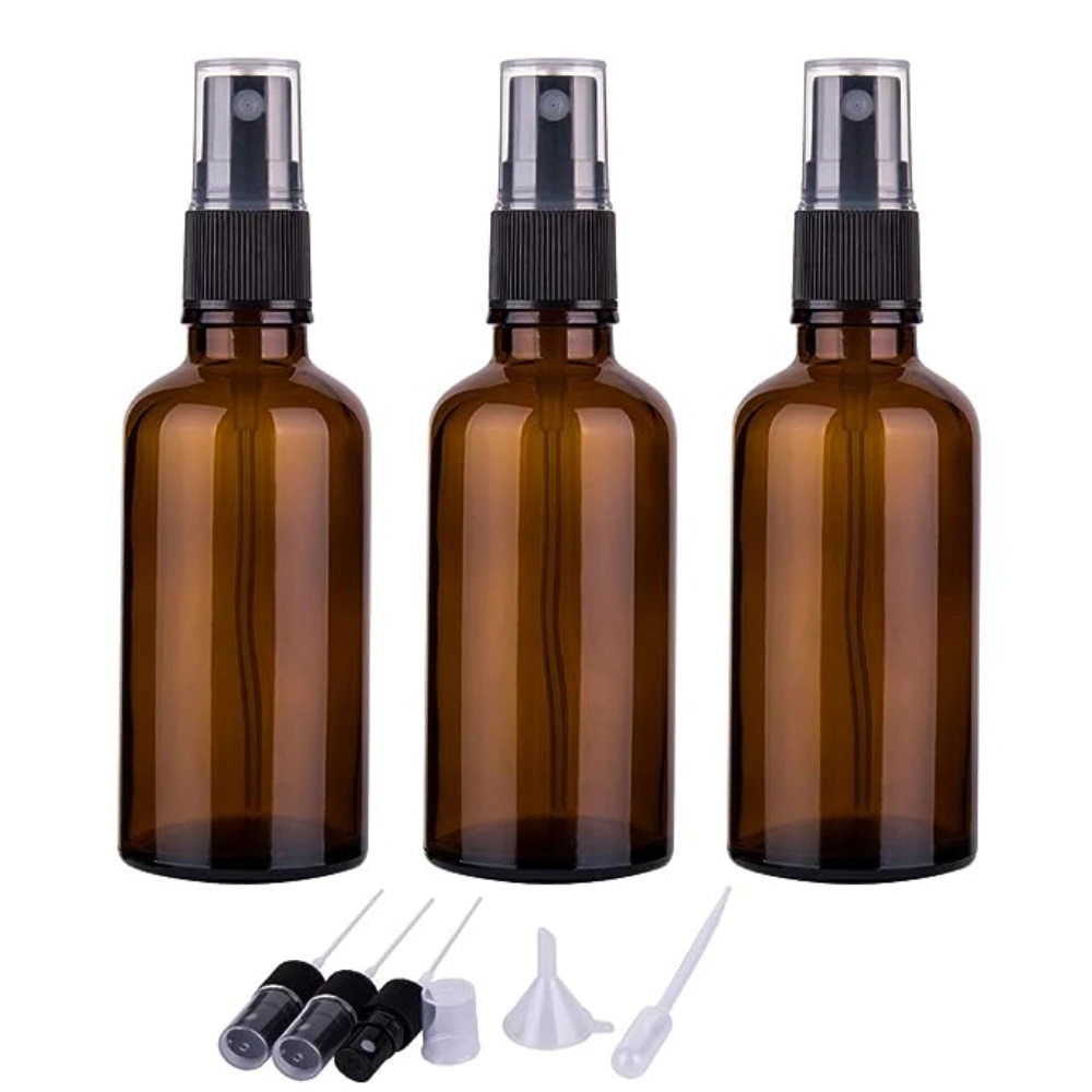 1 szt. 5ml-100ml Bursztynowa Szklana Butelka na Perfumy Atomizer Butelka Podróżna Wielokrotnego Użytku Pojemniki na Olejki Eteryczne
