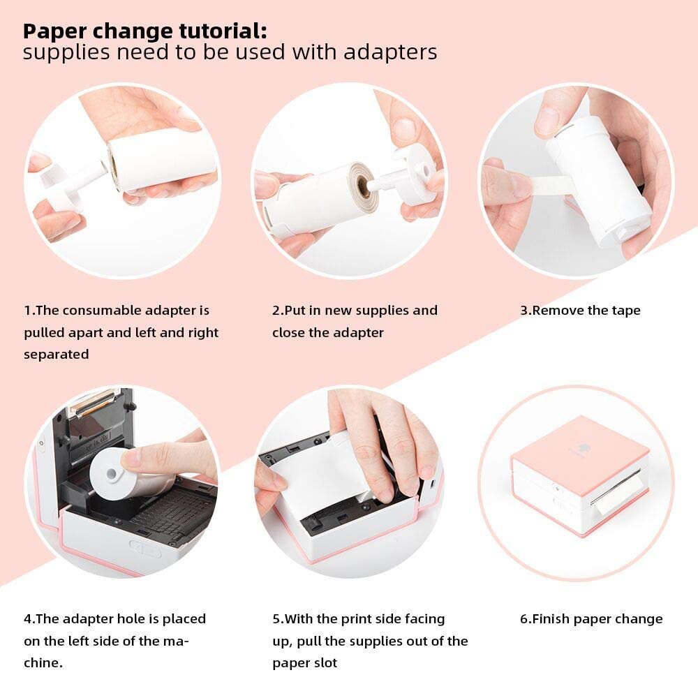 Phomemo Bunte Thermische Aufkleber Papier 50mm Für Phomemo M02/M02 Profi/M02S Mini Drucker Foto Selbst-klebstoff Papier Rolle