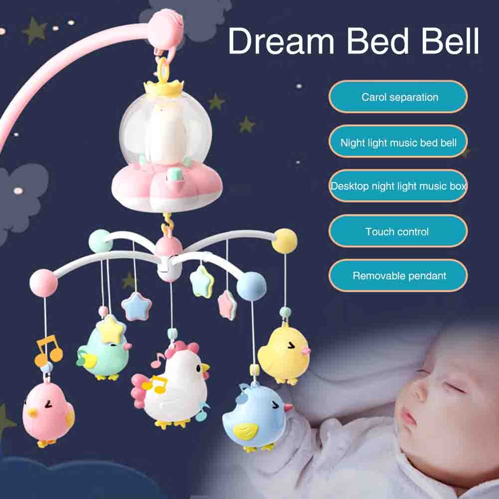 Baby Speelgoed Rustgevende Slaap Musical Box Bed Bel Rammelaars Wieg 360 Graden Roterende Niet Giftig Met Nachtlampje Mobiles opknoping