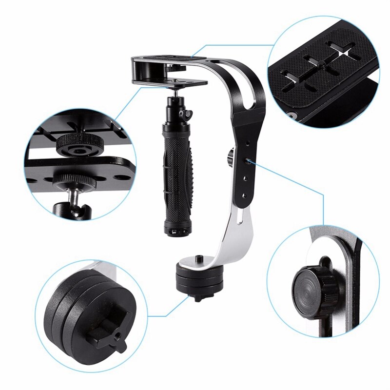 Pro videokamera handhållen stabilisator stadig universal för smartphone aluminium dv dslr slr gimbal 2.1 lbs för feiyu/zhi yun