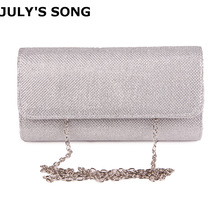 JULY'S SONG Women Evening Clutch Bag Ladies Day Clutch Purse Chain Handbag Bridal Wedding Lady Party Bag Bolsa Mujer Silver