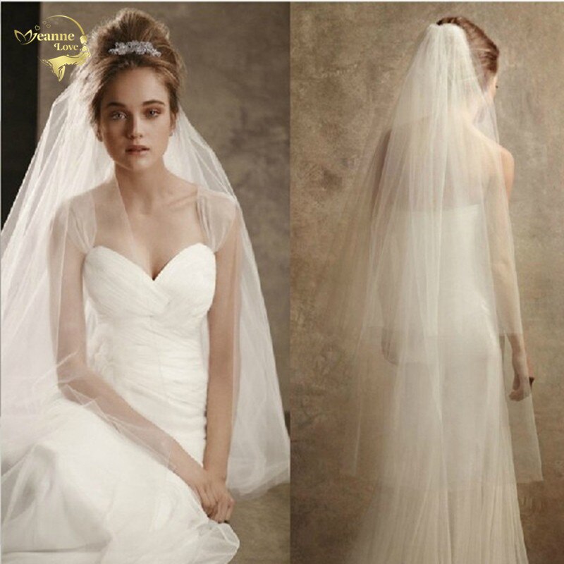 Two Layers Short Veil With Comb Simple Cut Edge Veil Soft Tulle Bridal Accesorie White Ivory Wedding Veils OV3915