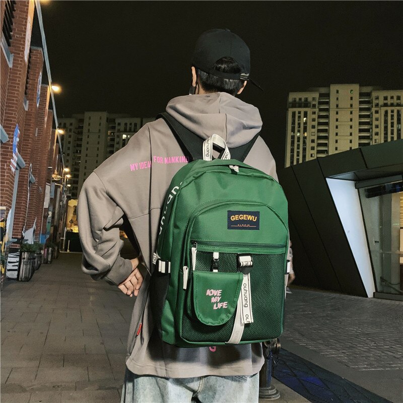 Junior High School bags Backpack Girls Boys Teenage Personality Street Large bag school Women Bookbags Student Bagpack Campus