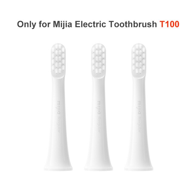 XiaoMi-cabezales de repuesto para cepillo de dientes eléctrico MIJIA Original, 3 uds., T100 T300 T500, embalaje en caja: 3PCS T100 heads
