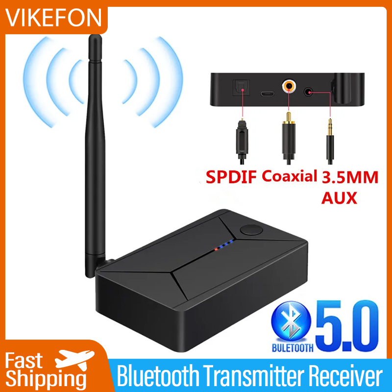 Vikefon Optische Vezel Spdif Bluetooth Adapter 3.5Mm Aux Rca Stereo Draadloze Bluetooth 5.0 Audio Zender Voor Tv Pc Hoofdtelefoon