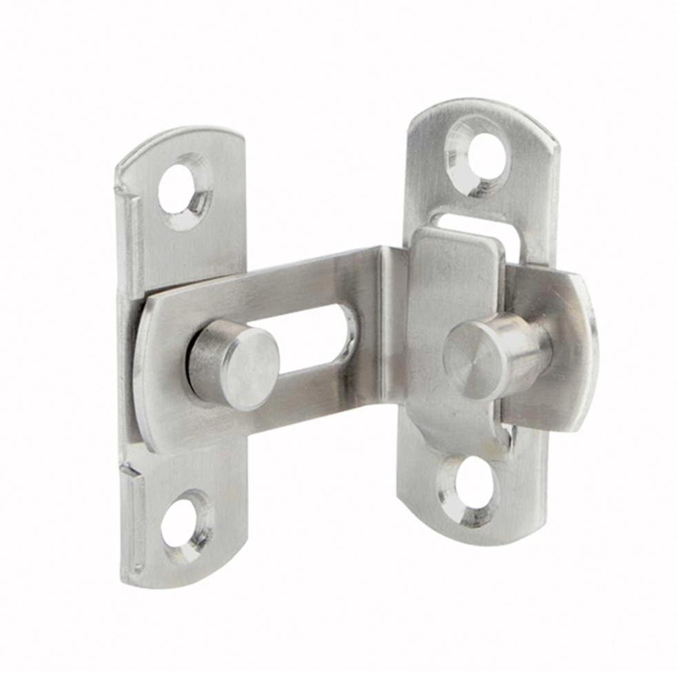 90 Degree Right Angle Door Latch Hasp Bending Latch Buckle Bolt Sliding Lock Barrel Bolt with Screws for Doors: L