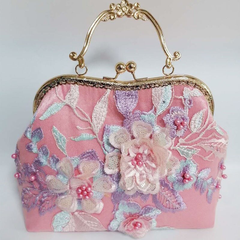 Bolsa feminina pura feita à mão para casamento, chique, bolsa escudo, cadeia, designer vintage, bolsa crossbody de ombro: women bag 8