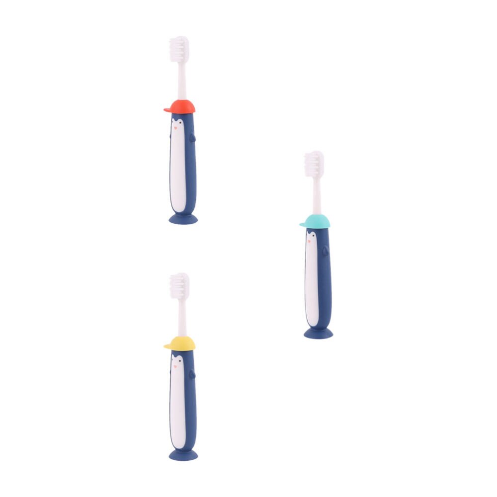 3pcs Cartoon Soft Bristles Toothbrushes Kid Cleaning Toothbrushes (Mixed Color)