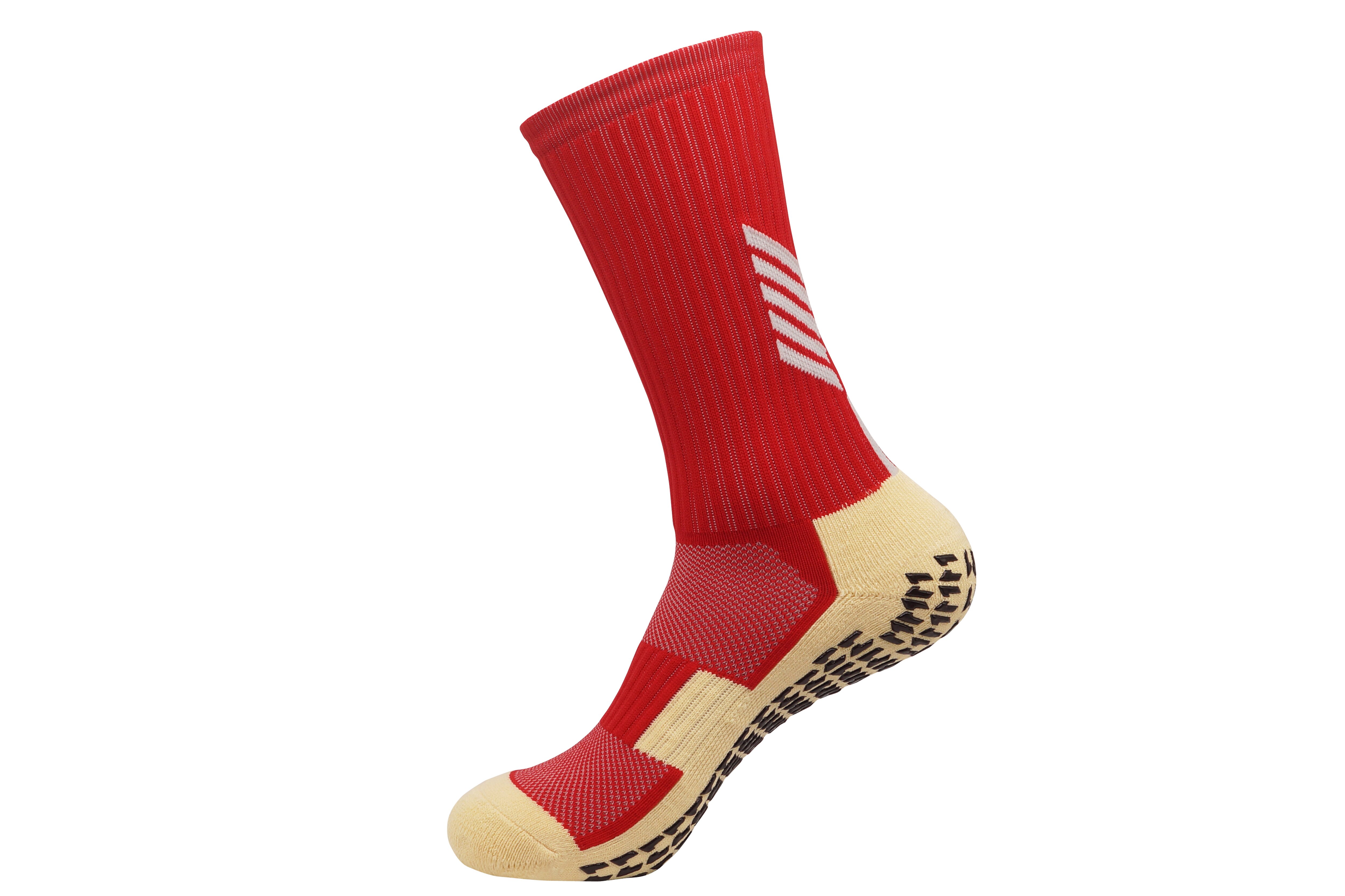 Neue Fußball Socken Anti Slip Fußball Socken Männer Sport Socken Gute Baumwolle Calcetines Die Gleichen Art Wie Die Trusox 9 farben: Rot / L