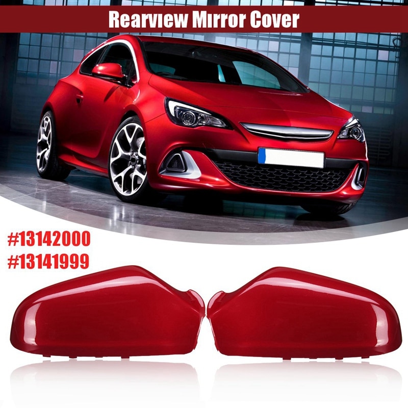 2Pcs Gloss Red Rearview Mirror Cover for Vauxhall Opel Astra 2005 2006 2007 13142000 13141999