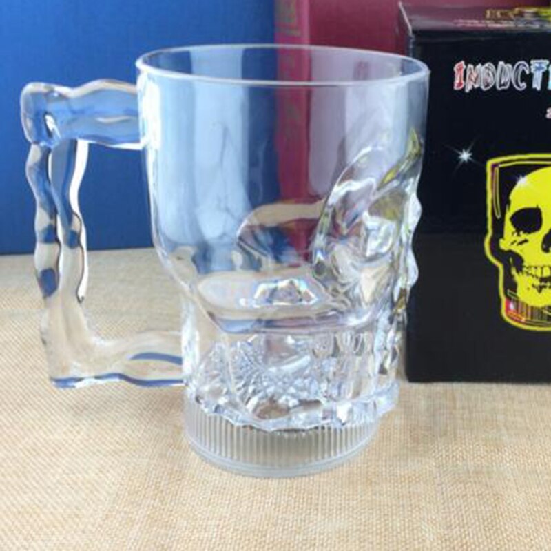 Skull Cup Automatic glow Lighting Mug LED Party Bar Pub Kitchen Wine Food Grade Plastic Mug