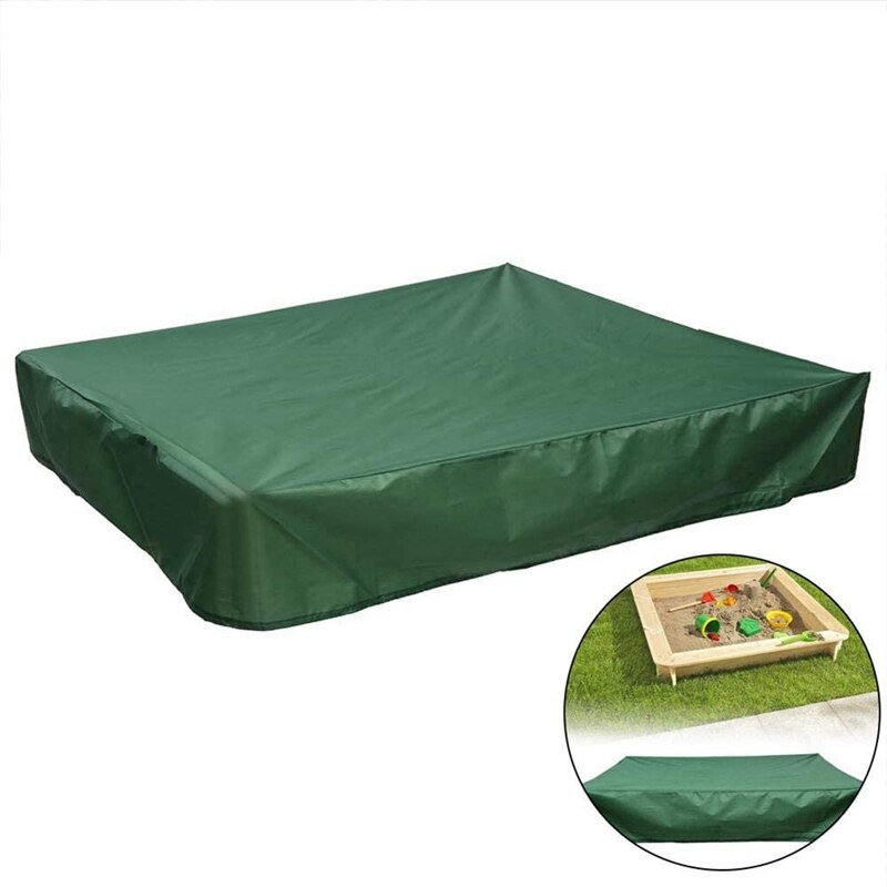Sandkasten Abdeckung, Platz Staubdicht Sandkasten Abdeckung mit Kordelzug, Wasserdichte Sandkasten Schwimmbad Abdeckung, Grün, 120x120cm
