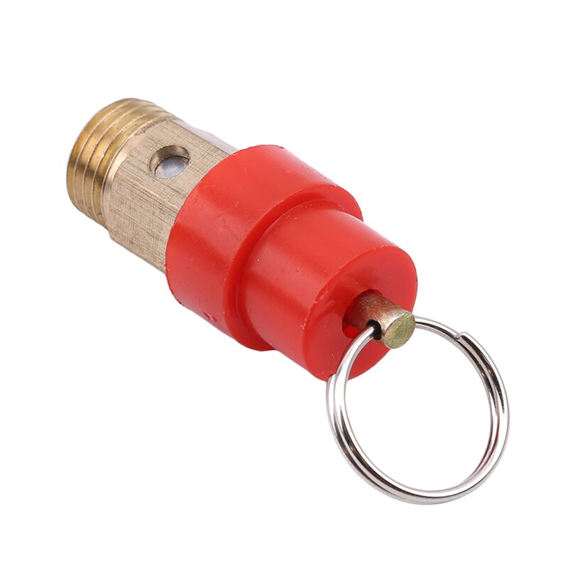 G1/4 Air Compressor Relief Valve Red Hat Hand Pulls Safety Valve 1.5cm Diameter Pipes/Pressure Vessels