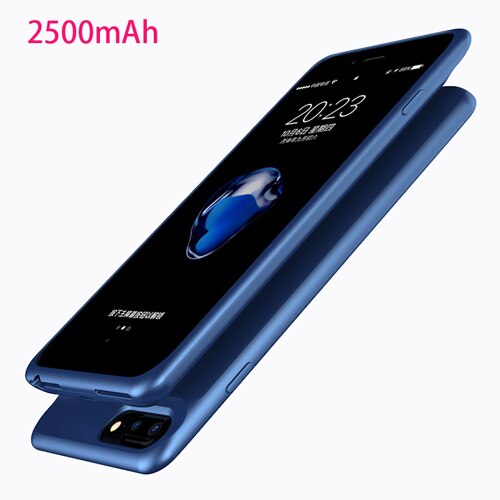 2500 mah Batterie Ladegerät fallen Für iPhone 6 7 8 Externe Energie Bank Ladung fallen Für Apfel iPhone8 Erweitert Batteria Energie Abdeckung: 2500mah blau