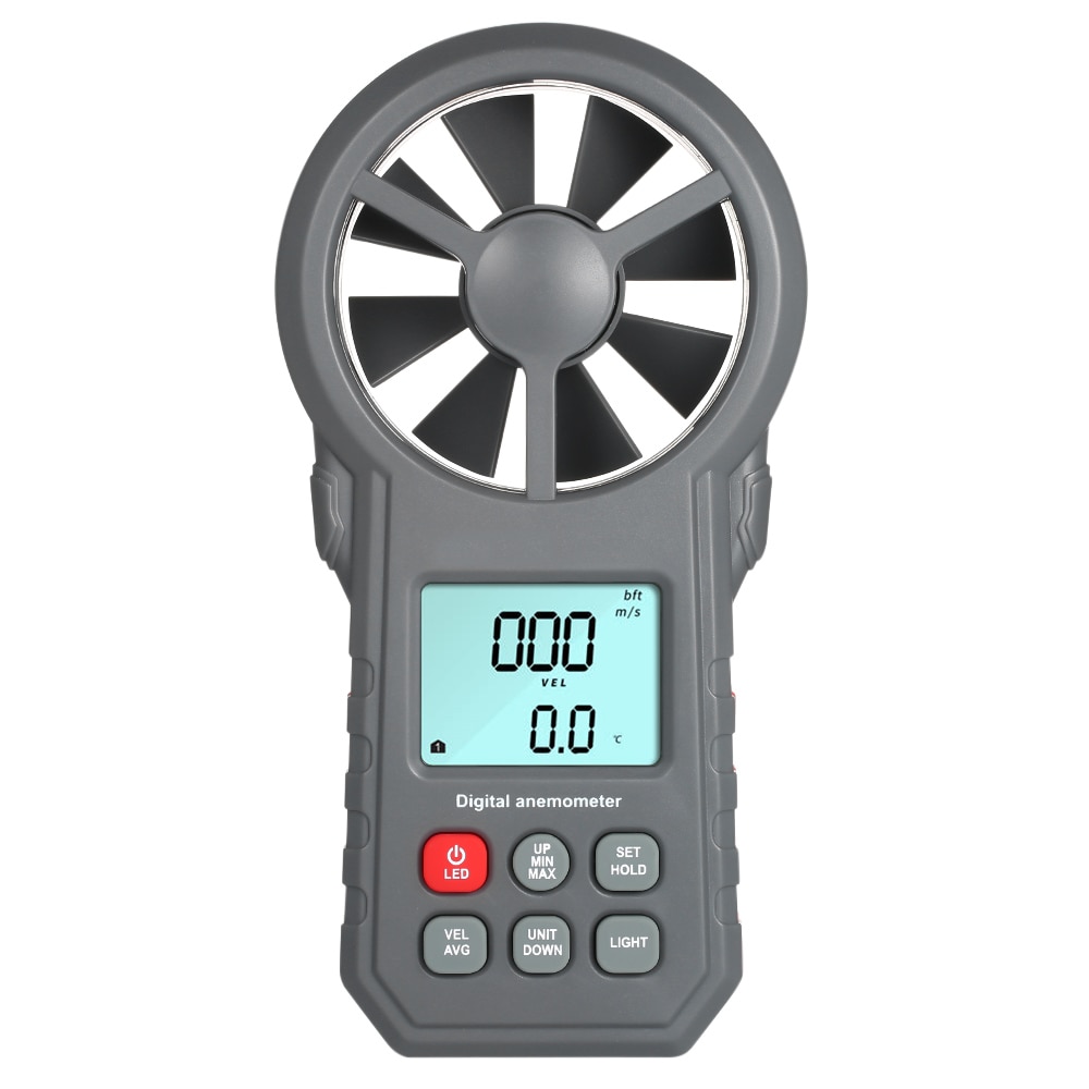 Lcd Digitale Anemometer Windsnelheid Wind Sensor/Luchtsnelheid/Air Temperatuur Test Tool Wind Snelheid Meters Met zaklamp