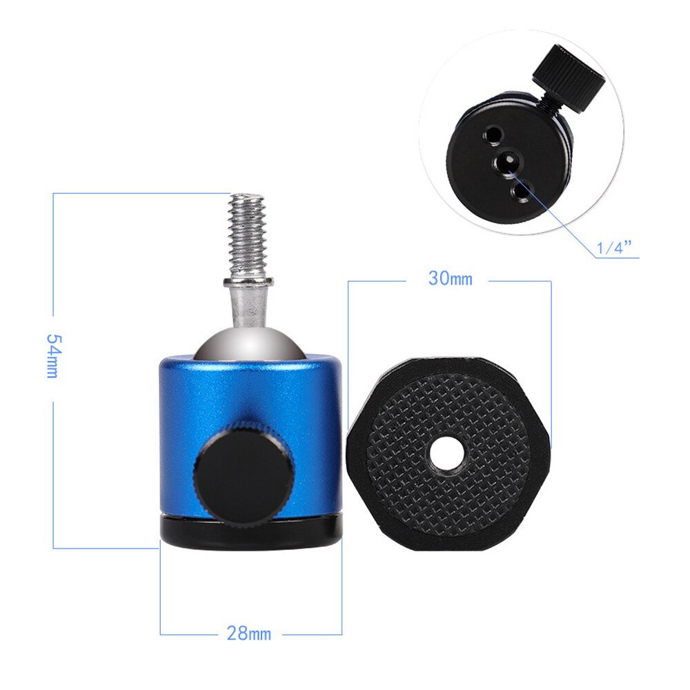 Monopod 360 Graden Swivel Draaibaar 1/4 ''Schroef Balhoofd Mount Ballhead Stand Beugel Voor Monitor Dslr Lamp Ondersteuning Tripode