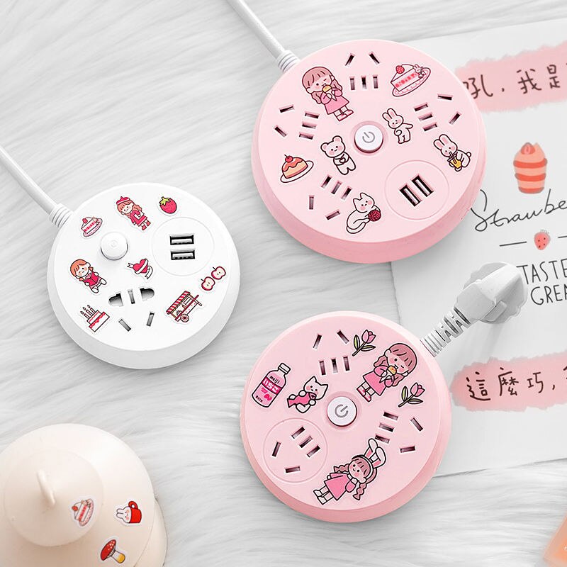 Multifunctional Socket USB Plug Board with Long Line with Safety Door One Turn Multi Converter Plug Board Light Switch Plate