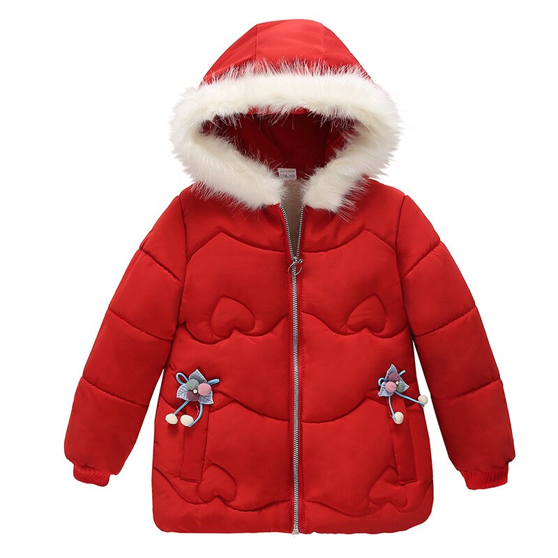 Meisje Katoenen Gewatteerde Jas Kinderen Pluche Hooded Down Lange Jas Meisje Baby Winter Verdikte Lange katoenen Jas