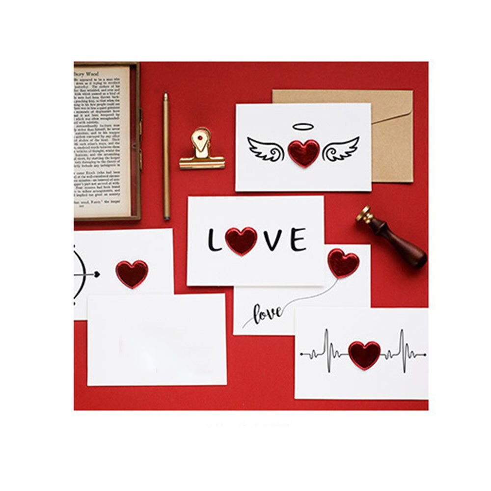 Valentijnsdag Card Effen Rood Hart Wenskaart Met Enveloppen Romantische Brief I Love You Forever Bruiloft