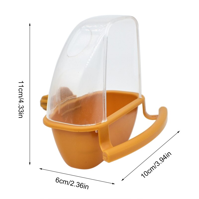 Parakeet Feeder Bird Feeder with Perch Food Dispenser Plastic Container for Cage No Mess Splash Proof Easy to Refill