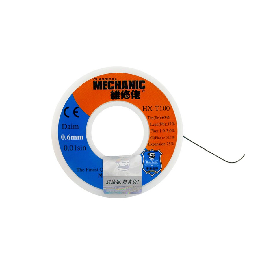 Monteur 50G Soldeer Reel Rosin Core 0.3/0.4/0.5/0.6/0.8Mm Lage Smelten punt Solderen Tin Bga Lassen