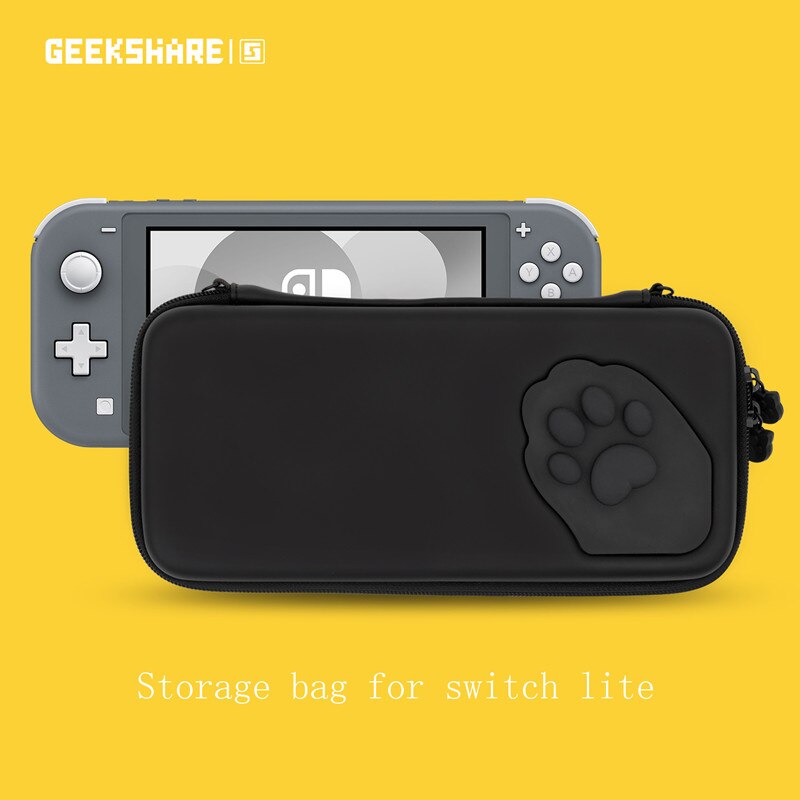 GeekShare-funda de silicona para nintendo Switch Lite, bolsa de almacenamiento CP con garra de gato, carcasa dura para NS Lite, accesorios para consola de juegos: black for lite