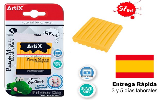 Polyclay Fimo 57g multicolor arcilla para moldear pasta de moldear cerámica bellas artes manualidades: amarillo