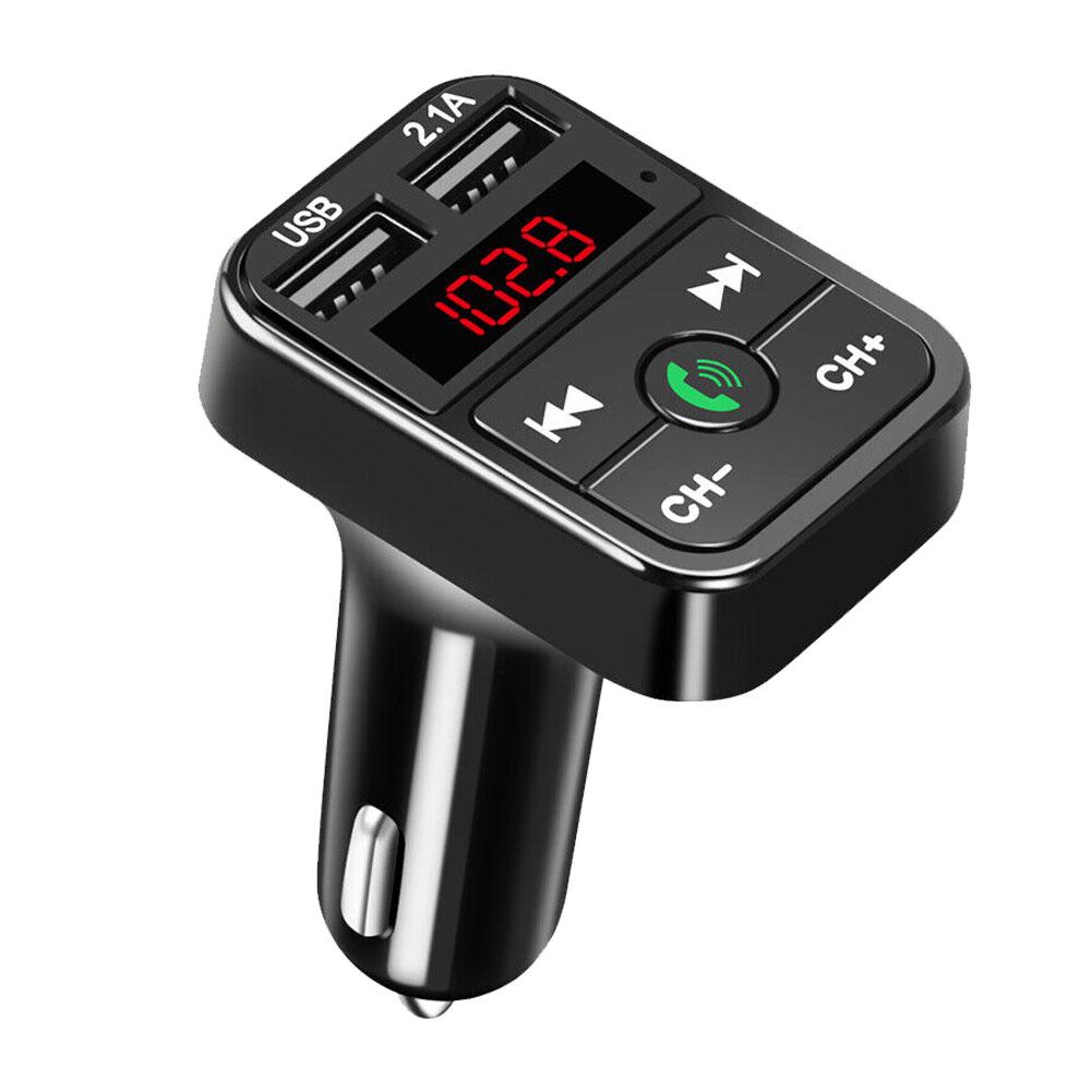 Doble USB manos libres inalámbrico Bluetooth transmisor FM para coche Radio automática reproductor MP3 USB 2.1A cargador de coche cargador de teléfono: Default Title