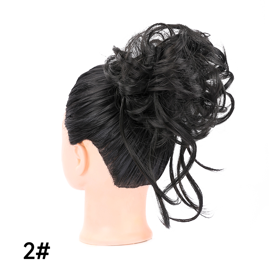 Messy Synthetic Hair Bun Scrunchy Donut Wavy Updo Elastic Scrunchie Hair Pieces Bridal Hairpiece Easy Bun Updos For Women Kids: #144