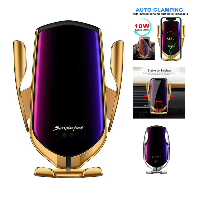 Snel Opladen 10W Wireless Car Charger S5 Automatische Spannen Telefoon Houder In Auto Draadloze Chargerfor IPhone Huawei Samsung