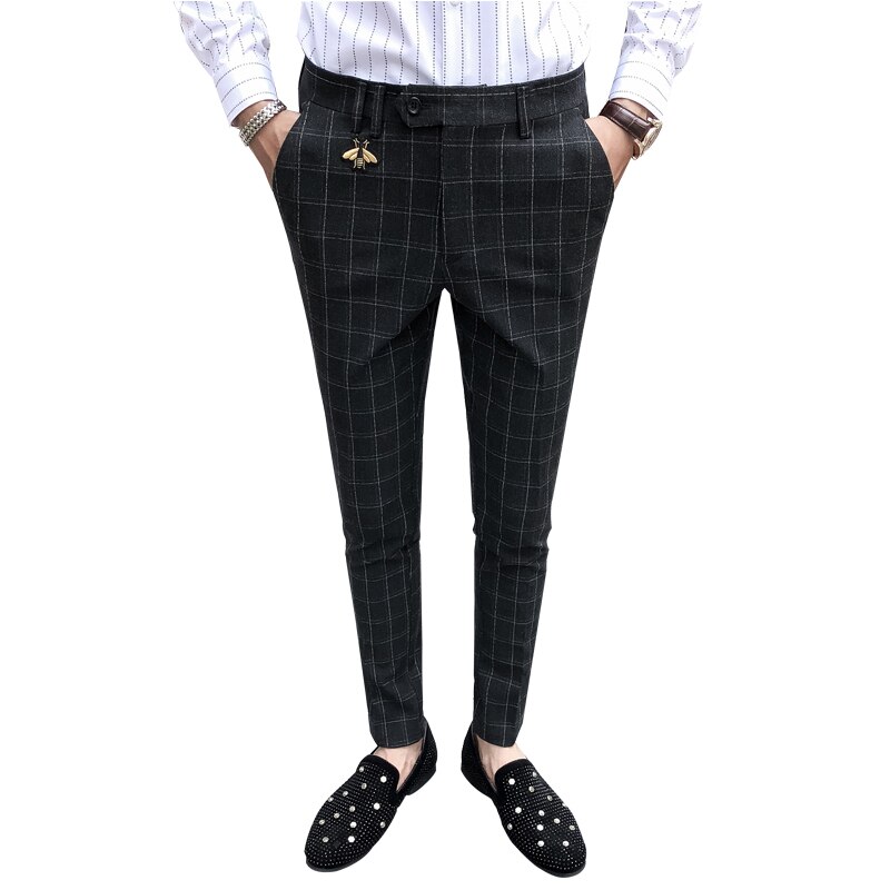 Zomer Plaid Broek Heren Pantalones Hombre Formele Broek Voor Heren Dress Broek Mens Business Vestido Sociale Broek Office Slim