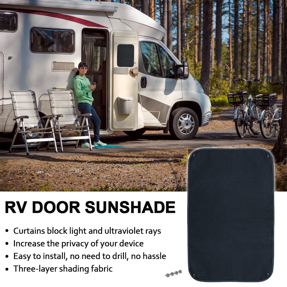 24 x 16inch RV Door Window Sun Blackout Fabric Sha... Grandado