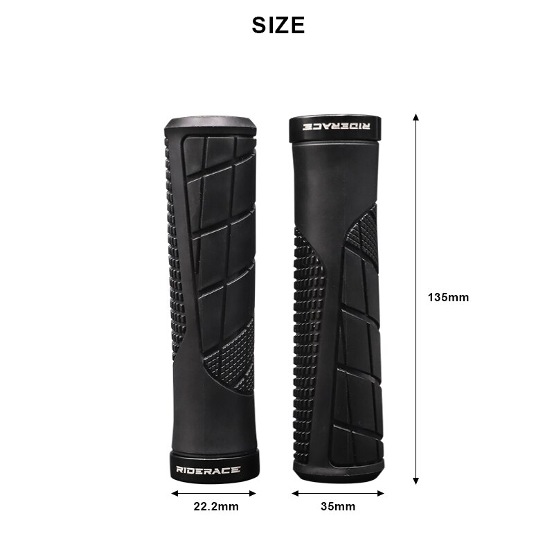 RIDERACE Mountainbike-Lenkergriffe, TPR-Gummi, ergonomischer MTB-Fahrradlenker, BMX-Lenkgriff, rutschfest, bequeme Lenkerenden