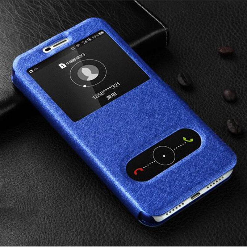 For Huawei Y3 Case Flip 5.0 Luxury Quick View Window Case For Huawei Y3 Cover PU Leather CRO-L22 CRO-U00 Phone Cases