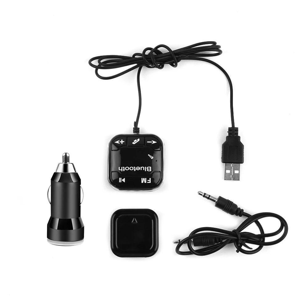 Auto Fm-zender Magnetische Bluetooth-Compatibel Auto Kit Draadloze Sd Aux Lcd Handsfree MP3 Usb Adapter Met Microfoon Dual lader