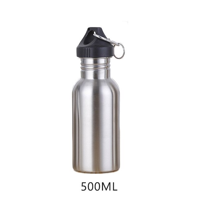 350/500/750Ml Rvs Water Fles Solid Colr Sport Drink Fles Reizen Wandelen Paardrijden Keuken Water flessen Bike Fles: style 3 500ml