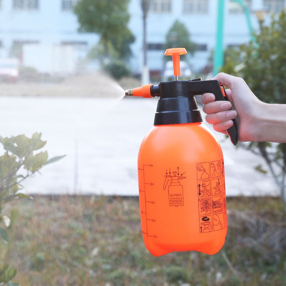 Garden 2L Pneumatic Automatic Sprayer Orange Bottle Watering Pot Garden Sprinkler irrigation Sprinkler disinfection