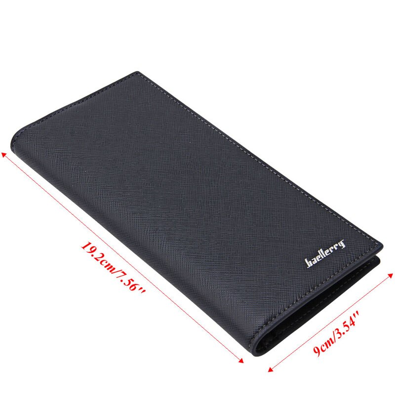 Super Slim Business Lederen Clutch Lange Wallet Bifold Id Kaarthouder Mannen Portemonnee