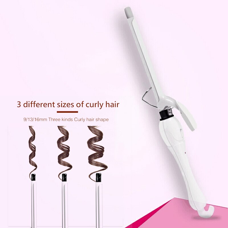 Rizador de pelo de cerámica formadores de ondas, 9mm/16mm, cono de flor de pera, rodillo de lana para cabello, herramientas de estilismo para salón