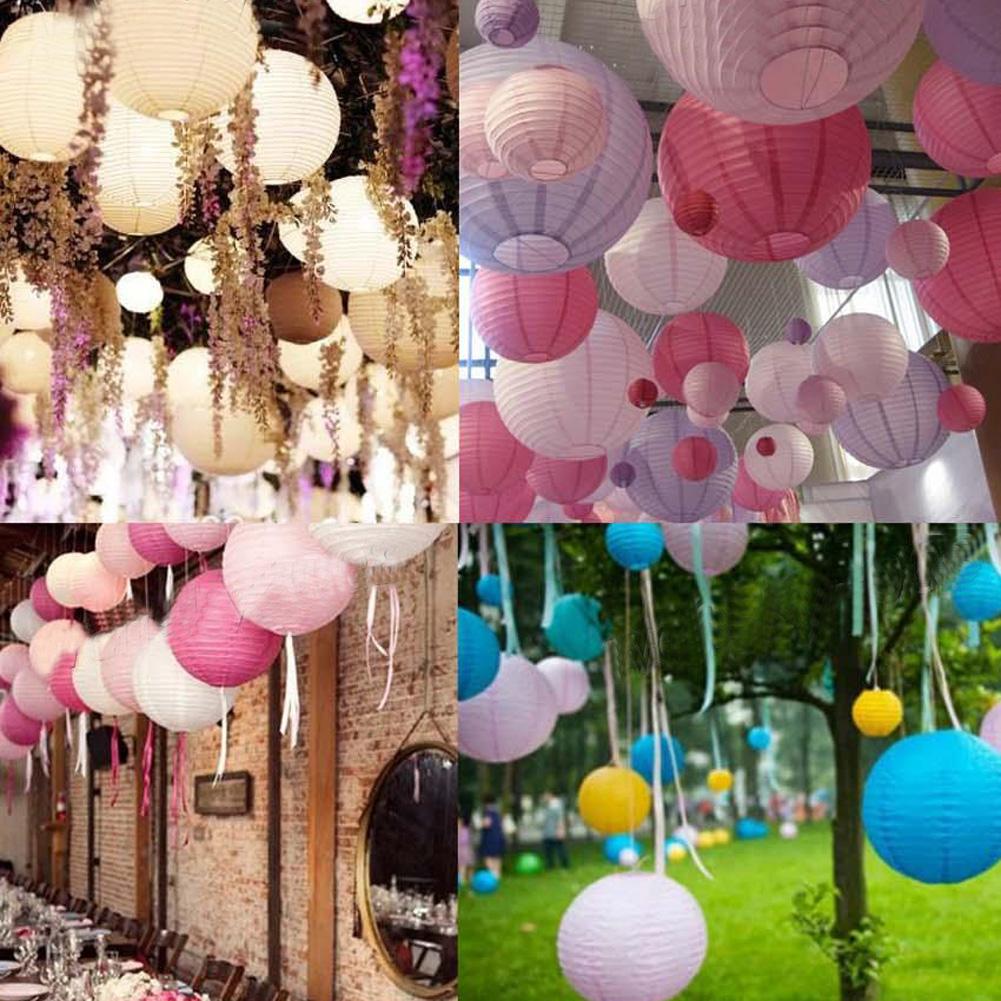 4 inch Round Chinese Paper Lantern DIY Hanging Ball Lamp Wedding Home Decor Folding Supermall decoration paper lantern