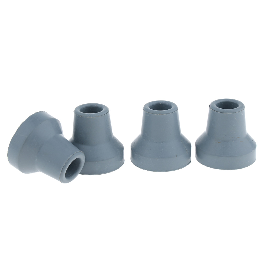4 Stuks Rubber Cane & Walker Tips - Anti Skid Stoel Been Tips Caps, Trekking Pole Tips Protectors, anti-Slip: Gray