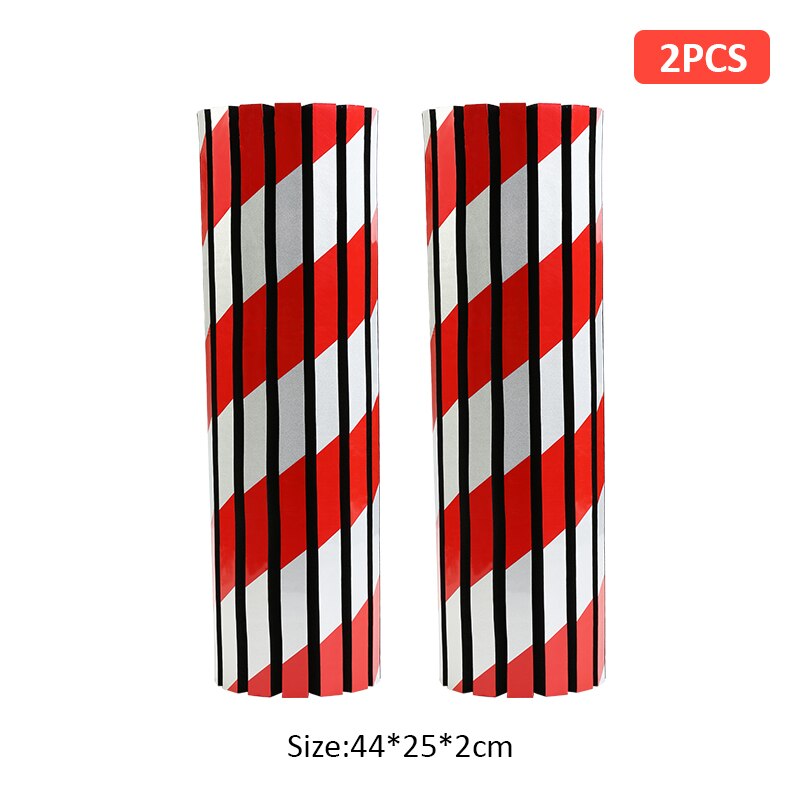 2pcs High Visibility Reflective Sticker Garage Wall Protector Foam Wall Corner Guard Car Door Protector Safety Parking: 2pcs Red Curved