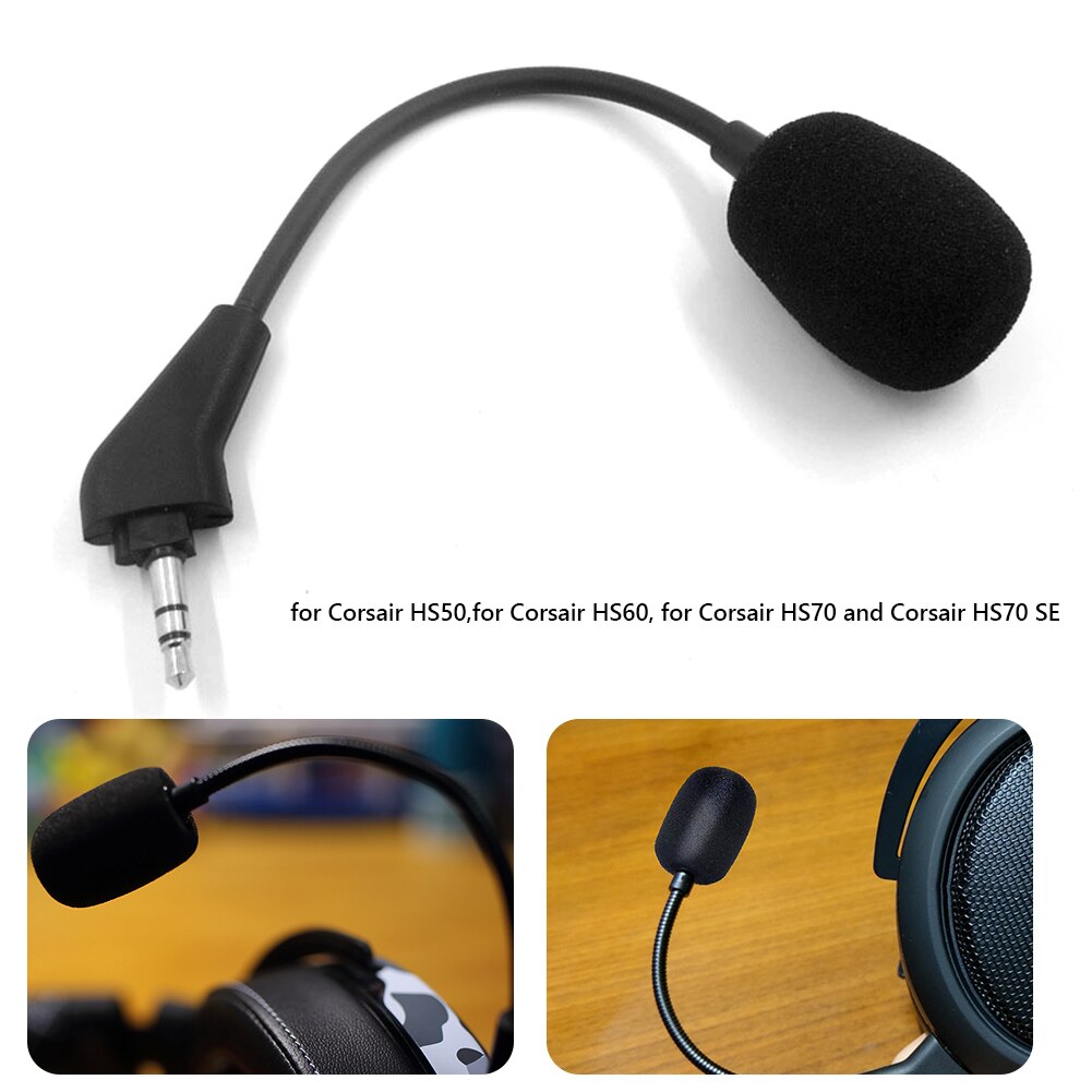 Bendable Replacement Game Mic 3.5mm Aux Microphone for Corsair HS50/HS60/HS70/HS70 SE Gaming Headset Headphones Accessories