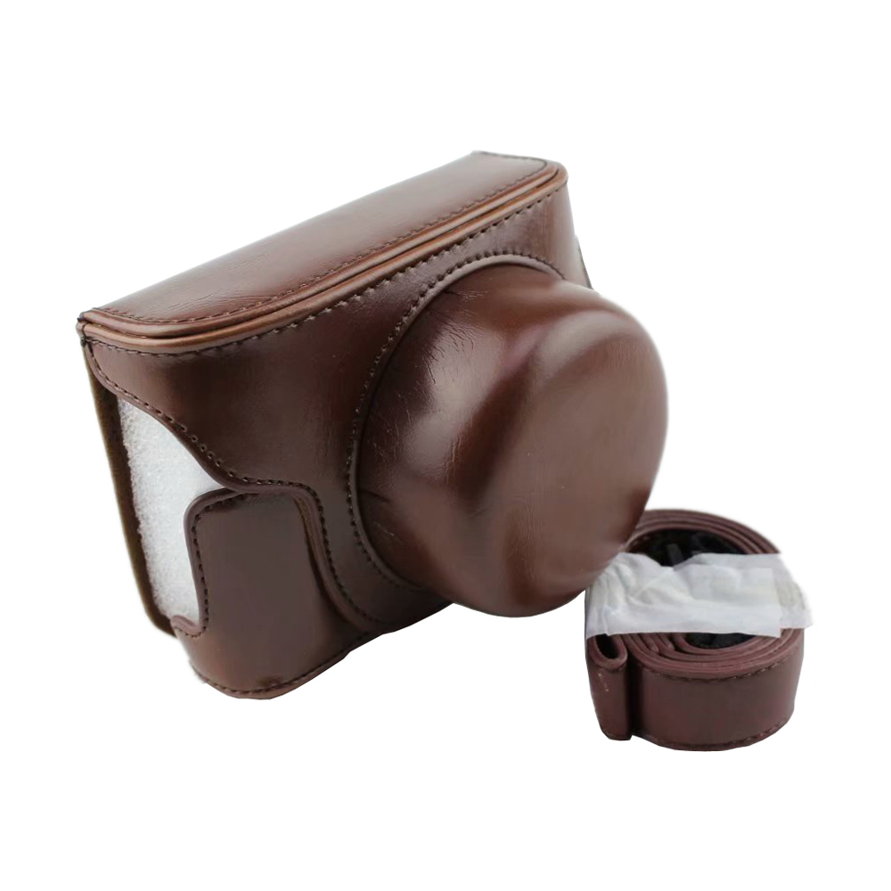 Étui pour appareil photo numérique Panasonic Lumix DC-GF10, housse complète en cuir PU à ajustement précis, pour GF9 GF8 GF7 GX900 GX950 GX850 GX800: Coffee