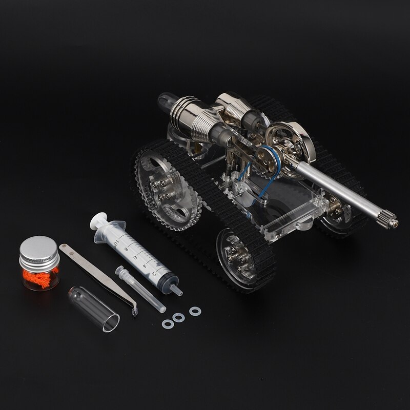 Stirling Motor- Mini Modell Externe Verbrennung Energie Panzer Auto Wissenschaft Kleine Produktion Experiment Spielzeug