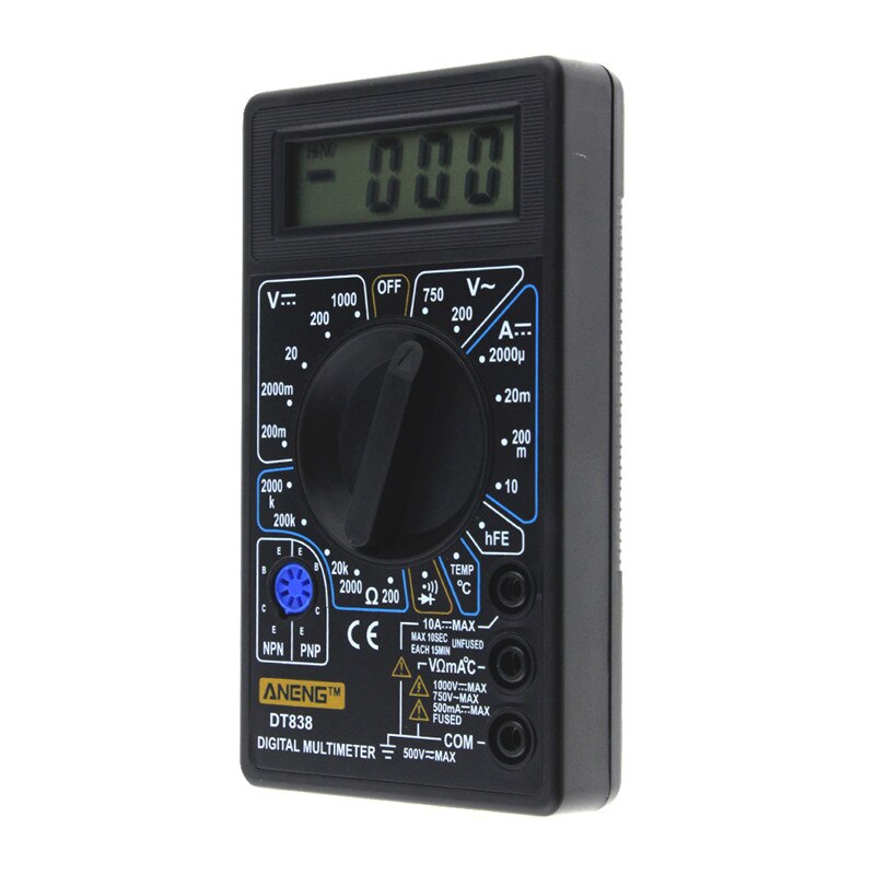 DT838 LCD Digital Multimeter AC DC Tester Voltmeter Diode Resistance Current Diode Electric Multi Tester Tool