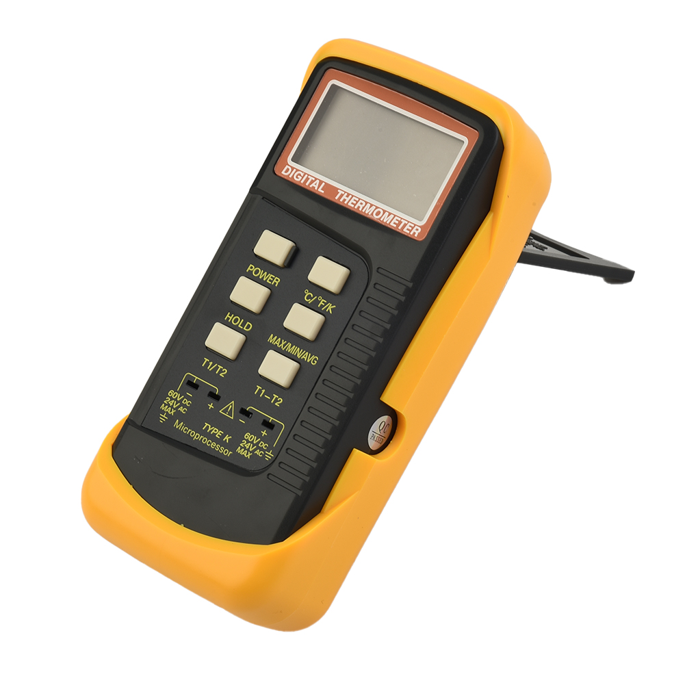Zweikanaliges digitales Thermometer vom Typ K, Thermoelement 6802 II, 2 Sensoren und Sonde, elektronisches Thermometer, Thermostat, Pyrometer